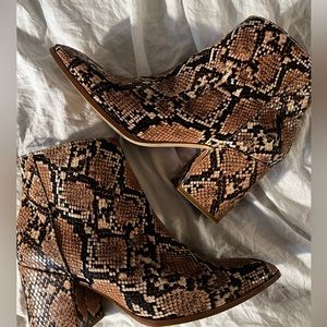 Snakeskin booties